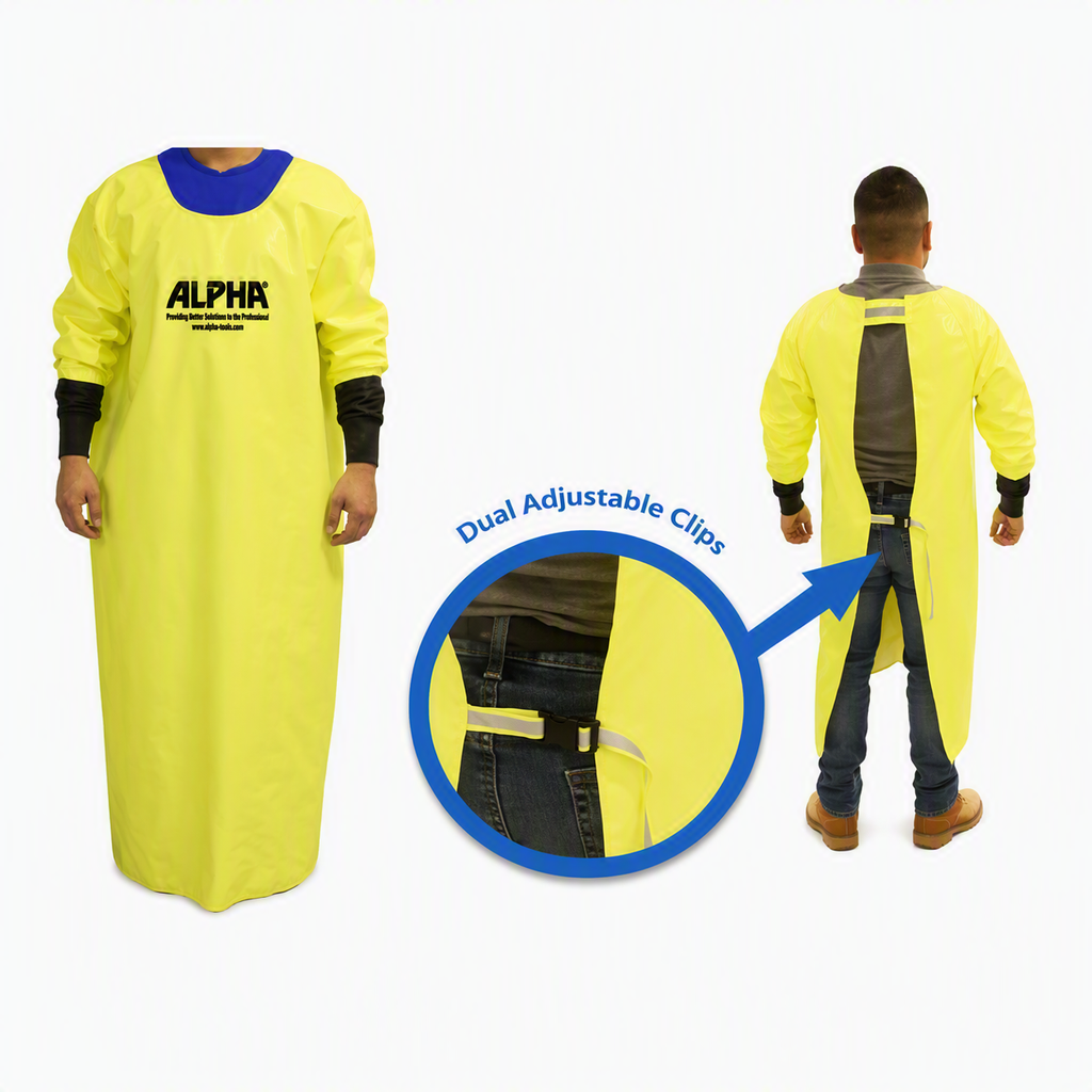 ALPHA Long Sleeve Waterproof Apron with Rubber Cuffs
