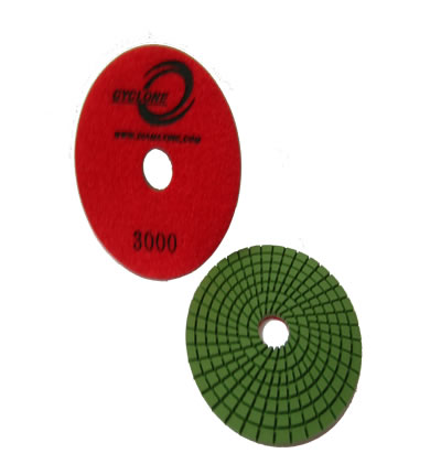 Spiral 4"/3000 WET Polishing Pad CYCLONE