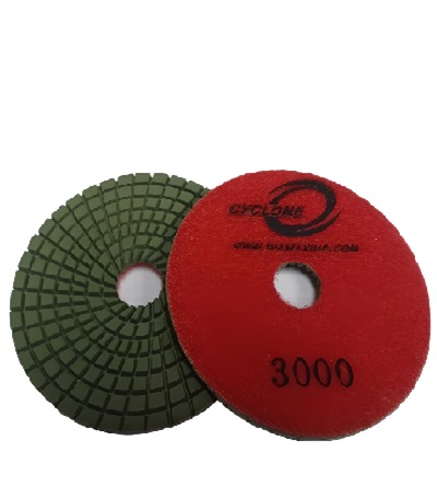 Spiral 4"/3000 WET Polishing Pad CYCLONE