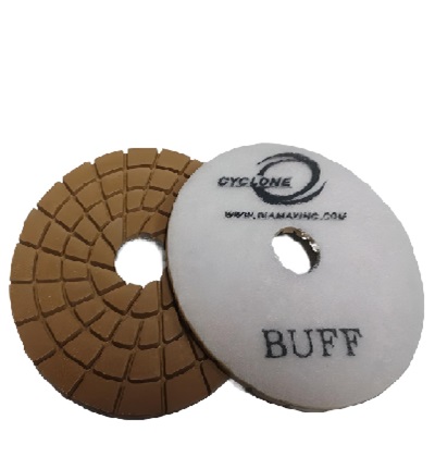 Spiral 4"/Buff White WET Polishing Pad CYCLONE