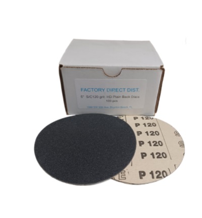PLAIN BACK 5"/120 H.D DRY Box(100pcs) Sandpaper