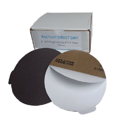 Sandpaper 5"/220 WET/DRY Self Adhesive Box(100pcs)