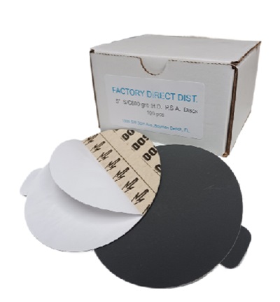 Sandpaper 5"/600 H.D DRY Self Adhesive Box(100pcs)