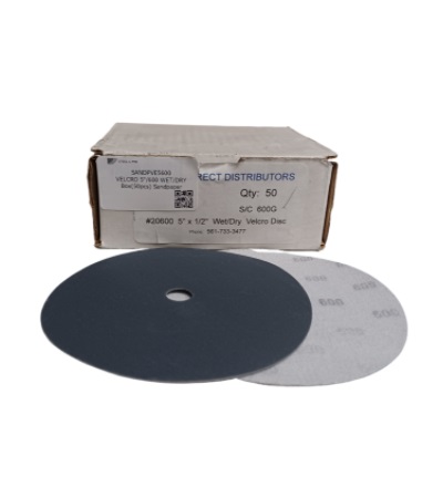 VELCRO 5"/600 WET/DRY Box(50pcs) Sandpaper
