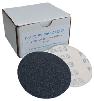 VELCRO 4"/80 H.D DRY Box(50pcs) Sandpaper
