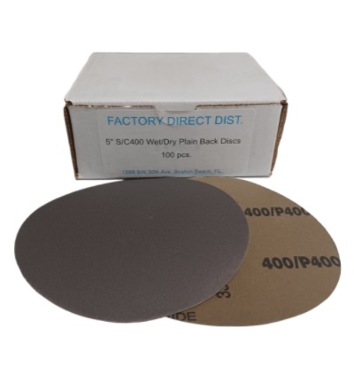 PLAIN BACK 5"/400 WET/DRY Box(100pcs) Sandpaper