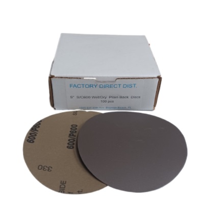 PLAIN BACK 5"/600 WET/DRY Box(100pcs) Sandpaper