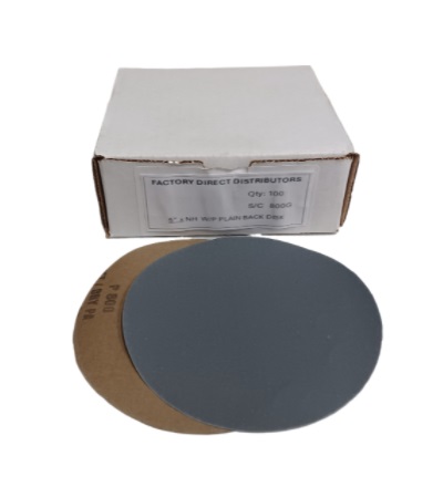 PLAIN BACK 5"/800 WET/DRY Box(100pcs) Sandpaper