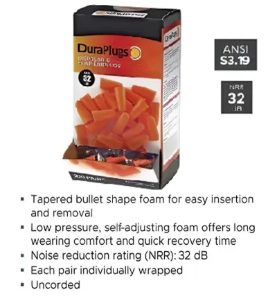 [NOR280005] Earplugs UNCORDED Box By 200 Units